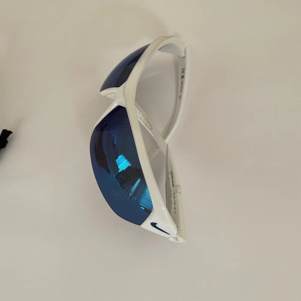 Nike Skylon Ace Sunglasses White Blue‎ Mirror Lens Sport EV1125 104 New Box
